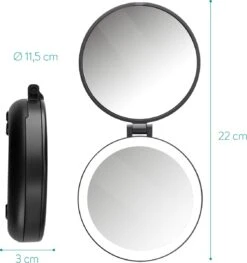 Navaris 1x/5x Vergrotende Make-up Spiegel - Compacte Opvouwbare Kap- En Reisspiegel - Led-verlichte Dubbelzijdige Make-upspiegel - Zwart 12 Navaris 1x/5x Vergrotende Make-up Spiegel - Compacte Opvouwbare Kap- En Reisspiegel - Led-verlichte Dubbelzijdige Make-upspiegel - Zwart -Max Factor Verkoop 1128x1200