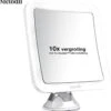 Melodii ML10X - Make Up Spiegel Met LED Verlichting - Scheerspiegel - 10x Vergroting - Met Tru-Daylight Verlichting - Voor Hem En Voor Haar