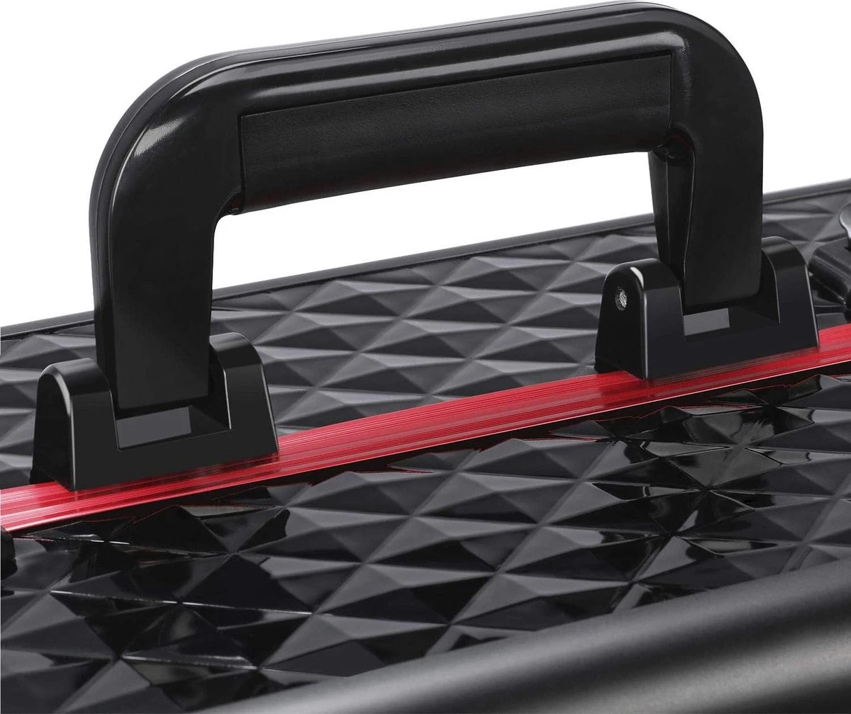 Make-upkoffer, Kapperskoffer, Cosmeticakoffer, Lege Nagelkoffer, Multikoffer, Afsluitbaar Voor Nageldesign/massageolie/fotoapparatuur, 34,7 X 22,2 X 25 Cm , Volledig Zwart HM-YAHEE-411233 2 Make-upkoffer, Kapperskoffer, Cosmeticakoffer, Lege Nagelkoffer, Multikoffer, Afsluitbaar Voor Nageldesign/massageolie/fotoapparatuur, 34,7 X 22,2 X 25 Cm , Volledig Zwart HM-YAHEE-411233 - Afbeelding 2