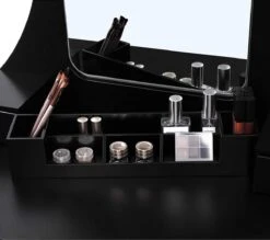 Merkloos Kaptafel, Kaptafel Met Grote Spiegel Zonder Frame, Toilettafel, Kaptafel, Voor Make-up, Gewatteerde Kruk, 5 Laden, Verplaatsbare Opbergdoos, Zwart RDT25BK 17 Merkloos Kaptafel, Kaptafel Met Grote Spiegel Zonder Frame, Toilettafel, Kaptafel, Voor Make-up, Gewatteerde Kruk, 5 Laden, Verplaatsbare Opbergdoos, Zwart RDT25BK -Max Factor Verkoop 1200x1064