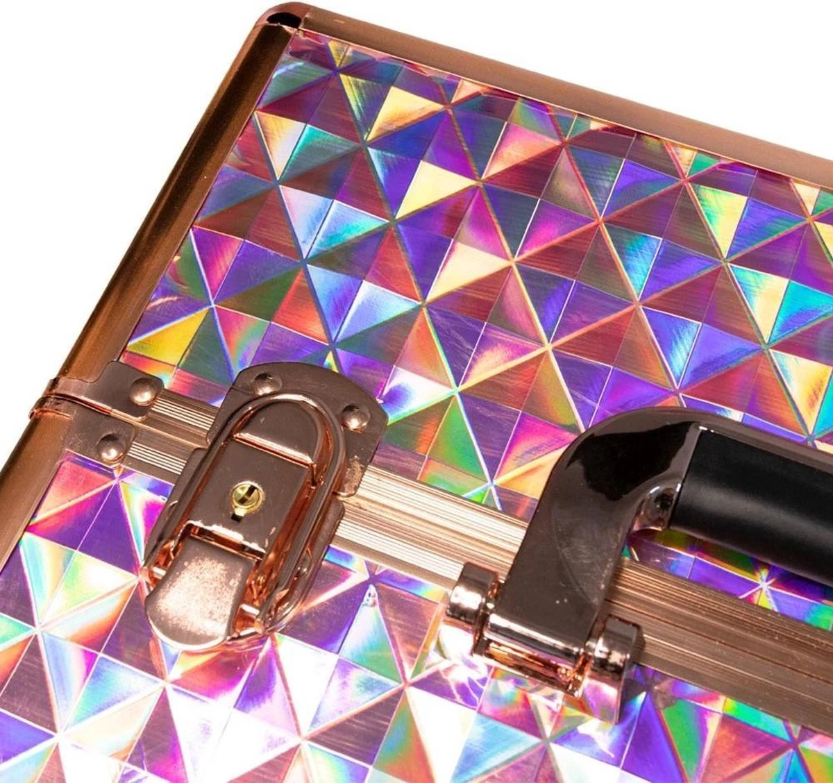 Koffer Groot Holo/Golden Rose XXL Met Opbergvakken 2 Koffer Groot Holo/Golden Rose XXL Met Opbergvakken - Afbeelding 2