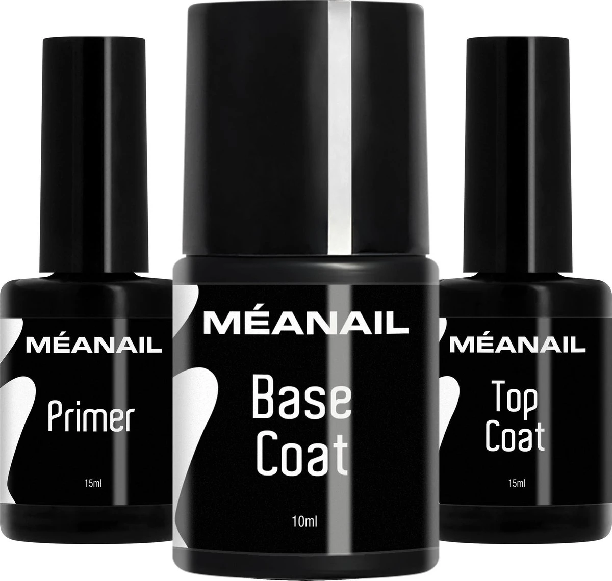 Méanail Gellak – Starterspakket - Primer 15ml - Base Coat 10ml - Top Coat 15ml - Voor Led Lamp - Gel Nagellak 1 Méanail Gellak – Starterspakket - Primer 15ml - Base Coat 10ml - Top Coat 15ml - Voor Led Lamp - Gel Nagellak