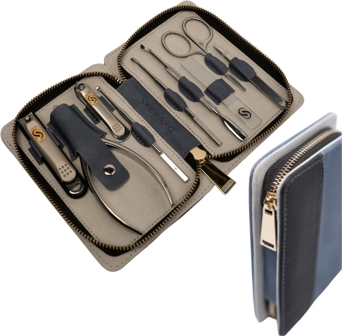 Skeraxo 8-delige Luxe Verschillende Tools - Professioneel Manicure Set & Pedicureset Met Nagelvijl & Nageltang – Behandeling Nagels En Huid 1 Skeraxo 8-delige Luxe Verschillende Tools - Professioneel Manicure Set & Pedicureset Met Nagelvijl & Nageltang – Behandeling Nagels En Huid