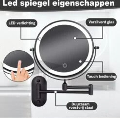 Make Up - Spiegel - Led Verlichting - 10X Vergroting - 3 Lichtstanden - Wandspiegel Rond - Badkamer - Mat Zwart - Draadloos 15 Make Up - Spiegel - Led Verlichting - 10X Vergroting - 3 Lichtstanden - Wandspiegel Rond - Badkamer - Mat Zwart - Draadloos -Max Factor Verkoop 1200x1178