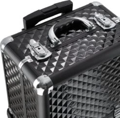 Dreamble Make-up Koffer - Make-up Trolley - Zwart - Rijdbaar - Met Wieltjes - Compact - 8 Vakken - Met Slot - 2 Sleutels -Max Factor Verkoop 1200x1186 1