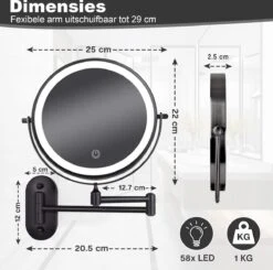 Make Up - Spiegel - Led Verlichting - 10X Vergroting - 3 Lichtstanden - Wandspiegel Rond - Badkamer - Mat Zwart - Draadloos 18 Make Up - Spiegel - Led Verlichting - 10X Vergroting - 3 Lichtstanden - Wandspiegel Rond - Badkamer - Mat Zwart - Draadloos -Max Factor Verkoop 1200x1188 1