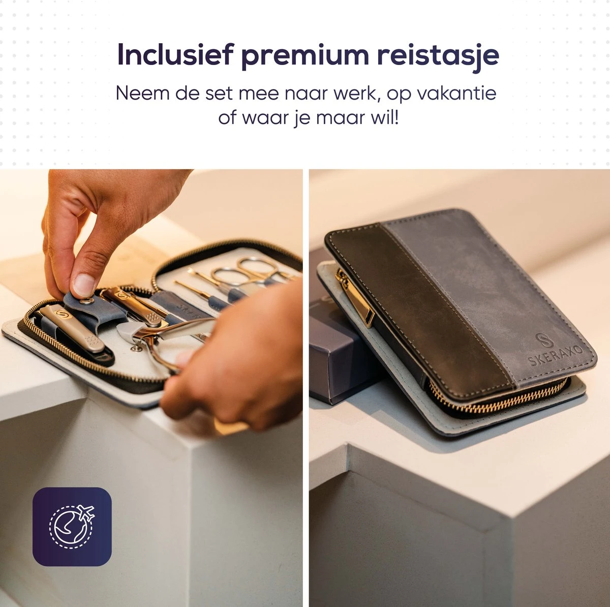 Skeraxo 8-delige Luxe Verschillende Tools - Professioneel Manicure Set & Pedicureset Met Nagelvijl & Nageltang – Behandeling Nagels En Huid 11 Skeraxo 8-delige Luxe Verschillende Tools - Professioneel Manicure Set & Pedicureset Met Nagelvijl & Nageltang – Behandeling Nagels En Huid - Afbeelding 11