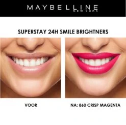 Maybelline SuperStay 24H Smile Brighters Lippenstift - 860 Crisp Magenta - Roze - Langhoudend 15 Maybelline SuperStay 24H Smile Brighters Lippenstift - 860 Crisp Magenta - Roze - Langhoudend -Max Factor Verkoop 1200x1196