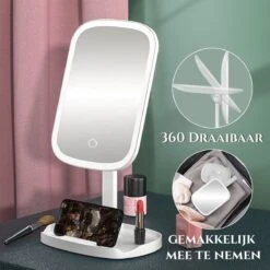 HighHome - Make Up Spiegel Met Led Verlichting - Inclusief 10x Spiegel - 3 Warmtes - 360 °C Draaibaar 12 HighHome - Make Up Spiegel Met Led Verlichting - Inclusief 10x Spiegel - 3 Warmtes - 360 °C Draaibaar -Max Factor Verkoop 1200x1200 1