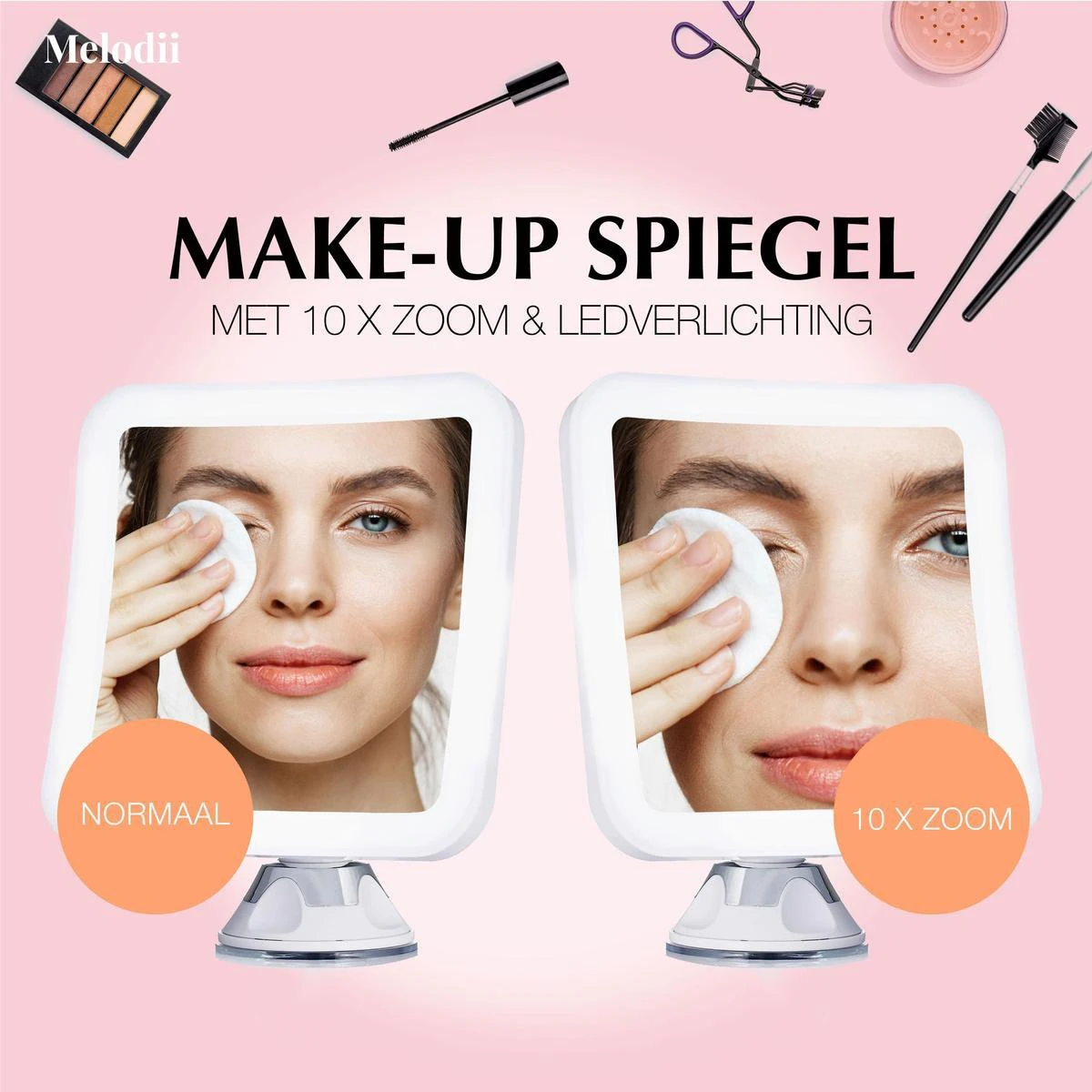 Melodii ML10X - Make Up Spiegel Met LED Verlichting - Scheerspiegel - 10x Vergroting - Met Tru-Daylight Verlichting - Voor Hem En Voor Haar 7 Melodii ML10X - Make Up Spiegel Met LED Verlichting - Scheerspiegel - 10x Vergroting - Met Tru-Daylight Verlichting - Voor Hem En Voor Haar - Afbeelding 7