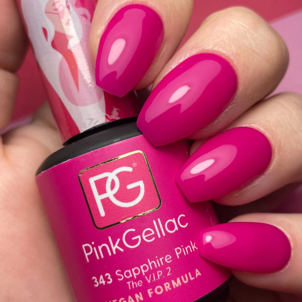 Pink Gellac - Sapphire Pink - Gellak - Vegan - Roze - Glanzend - 15ml 7 Pink Gellac - Sapphire Pink - Gellak - Vegan - Roze - Glanzend - 15ml - Afbeelding 7