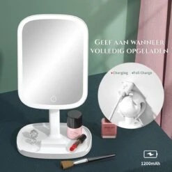 HighHome - Make Up Spiegel Met Led Verlichting - Inclusief 10x Spiegel - 3 Warmtes - 360 °C Draaibaar 16 HighHome - Make Up Spiegel Met Led Verlichting - Inclusief 10x Spiegel - 3 Warmtes - 360 °C Draaibaar -Max Factor Verkoop 1200x1200 5