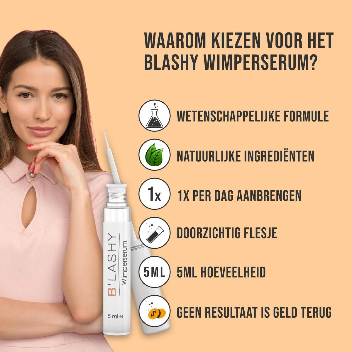 B’LASHY® Wimperserum - Wimper Groeimiddel - Wimper Serum Voor Sterke, Lange En Volle Wimpers - 5 Ml 4 B’LASHY® Wimperserum - Wimper Groeimiddel - Wimper Serum Voor Sterke, Lange En Volle Wimpers - 5 Ml - Afbeelding 4