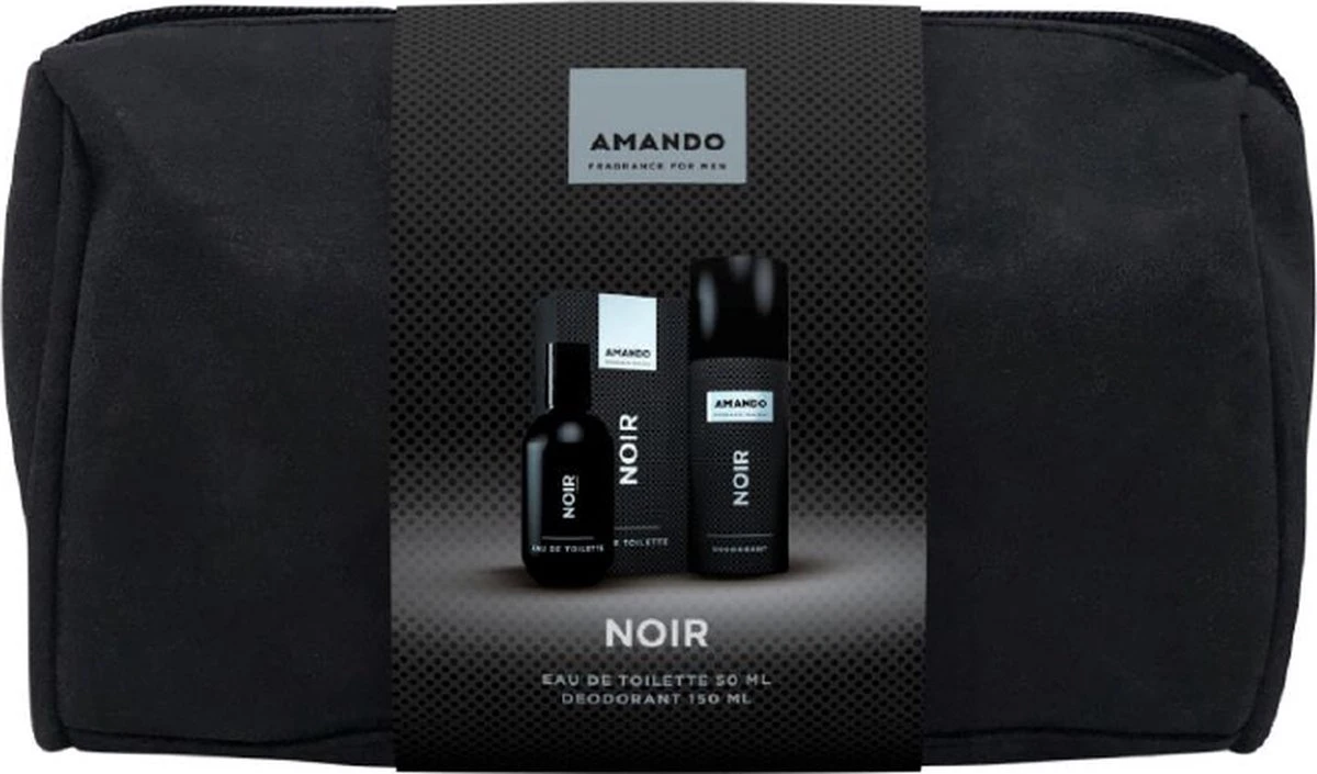 Amando Noir Geschenkset - Eau De Toilette & Bodyspray In Leren Toilettas 1 Amando Noir Geschenkset - Eau De Toilette & Bodyspray In Leren Toilettas