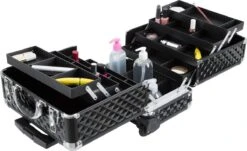 Dreamble Make-up Koffer - Make-up Trolley - Zwart - Rijdbaar - Met Wieltjes - Compact - 8 Vakken - Met Slot - 2 Sleutels -Max Factor Verkoop 1200x732