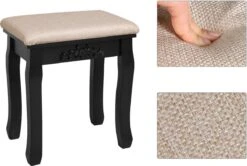 Merkloos Kaptafel, Kaptafel Met Grote Spiegel Zonder Frame, Toilettafel, Kaptafel, Voor Make-up, Gewatteerde Kruk, 5 Laden, Verplaatsbare Opbergdoos, Zwart RDT25BK 11 Merkloos Kaptafel, Kaptafel Met Grote Spiegel Zonder Frame, Toilettafel, Kaptafel, Voor Make-up, Gewatteerde Kruk, 5 Laden, Verplaatsbare Opbergdoos, Zwart RDT25BK -Max Factor Verkoop 1200x805