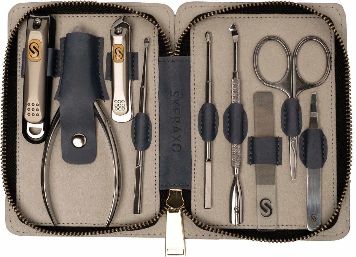 Skeraxo 8-delige Luxe Verschillende Tools - Professioneel Manicure Set & Pedicureset Met Nagelvijl & Nageltang – Behandeling Nagels En Huid 9 Skeraxo 8-delige Luxe Verschillende Tools - Professioneel Manicure Set & Pedicureset Met Nagelvijl & Nageltang – Behandeling Nagels En Huid - Afbeelding 9