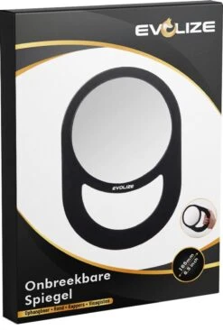 Evolize Onbreekbare Spiegel Met Handvat - Ø 16,5 Cm - Ophangbaar - Rond - Handspiegel - Kappersspiegel - Reisspiegel - Make Up - Afmeting: 28 X 19 Cm - Zwart -Max Factor Verkoop 809x1200