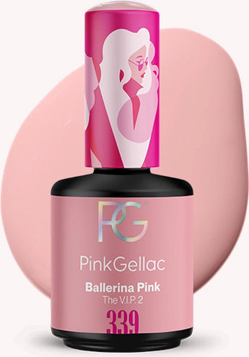 Pink Gellac - Ballerina Pink - Gellak - Vegan - Roze - Parel Finish - 15 Ml 1 Pink Gellac - Ballerina Pink - Gellak - Vegan - Roze - Parel Finish - 15 Ml