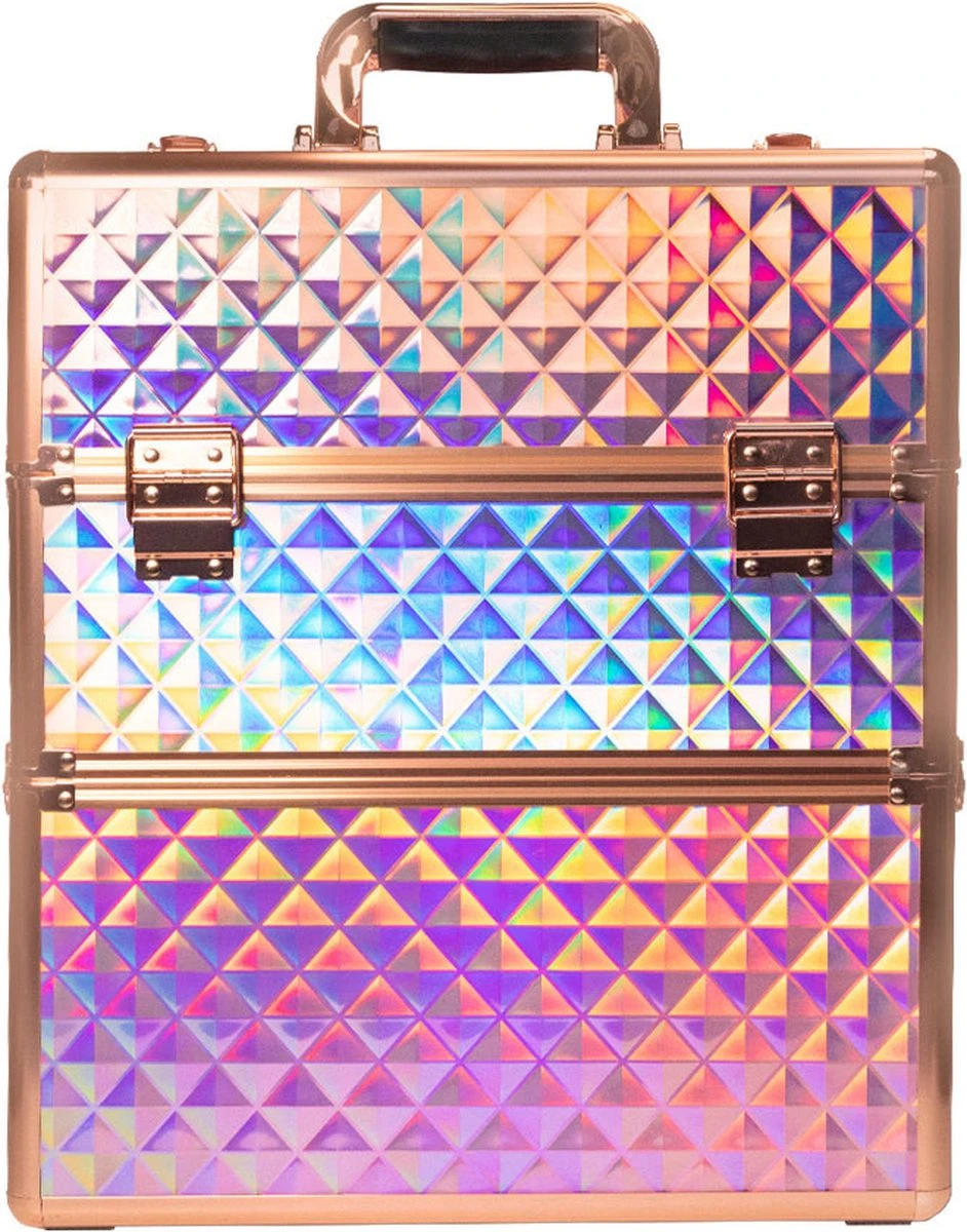 Koffer Groot Holo/Golden Rose XXL Met Opbergvakken 7 Koffer Groot Holo/Golden Rose XXL Met Opbergvakken - Afbeelding 7