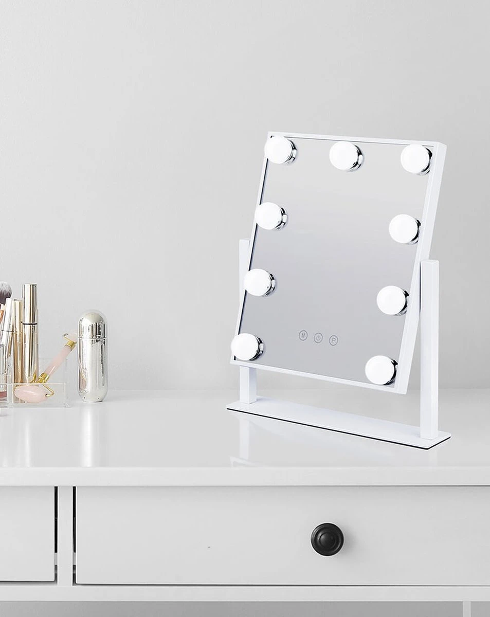 Bright Beauty Vanity Make Up Spiegel Met Verlichting - Wit - Dimbaar Met Drie Lichtstanden 5 Bright Beauty Vanity Make Up Spiegel Met Verlichting - Wit - Dimbaar Met Drie Lichtstanden - Afbeelding 5